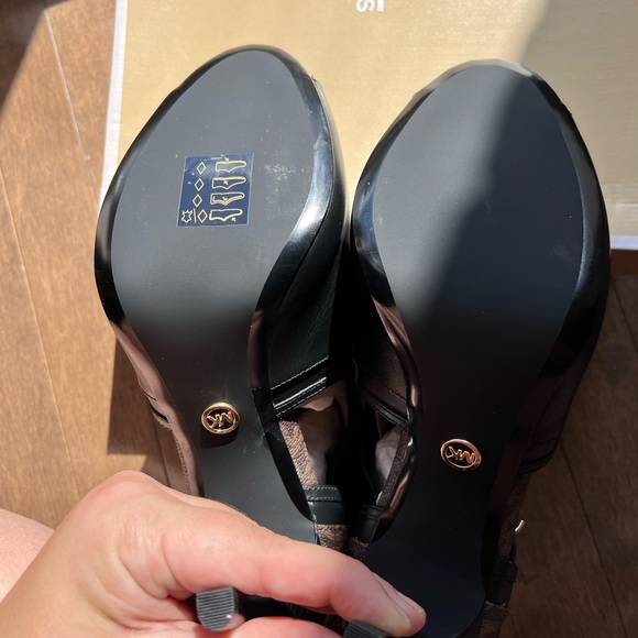 Blaze Leather and Logo Open-Toe Bootie - Picture 4 of 6